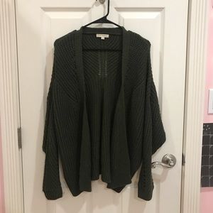 dark green knit cardigan